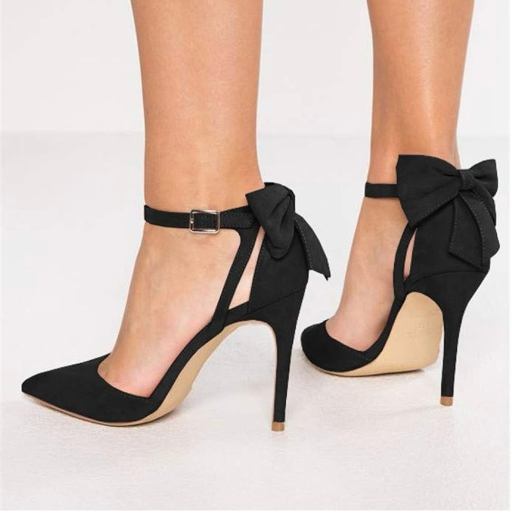 Womens High Heels Bow Stiletto Ankle Strap Pumps Shoes